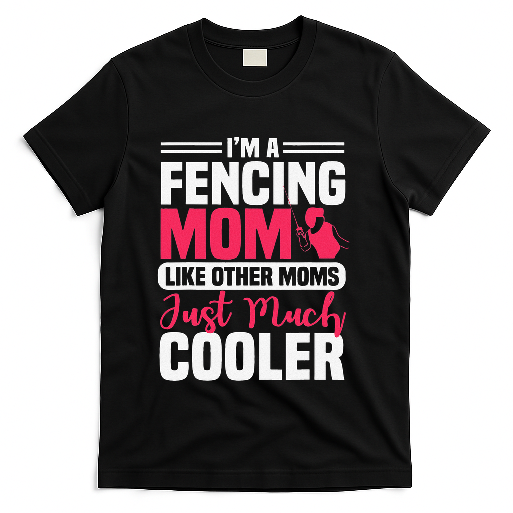 Fencing Mom Fence Foil Epee Sabre Sword Mother's Day T-Shirt