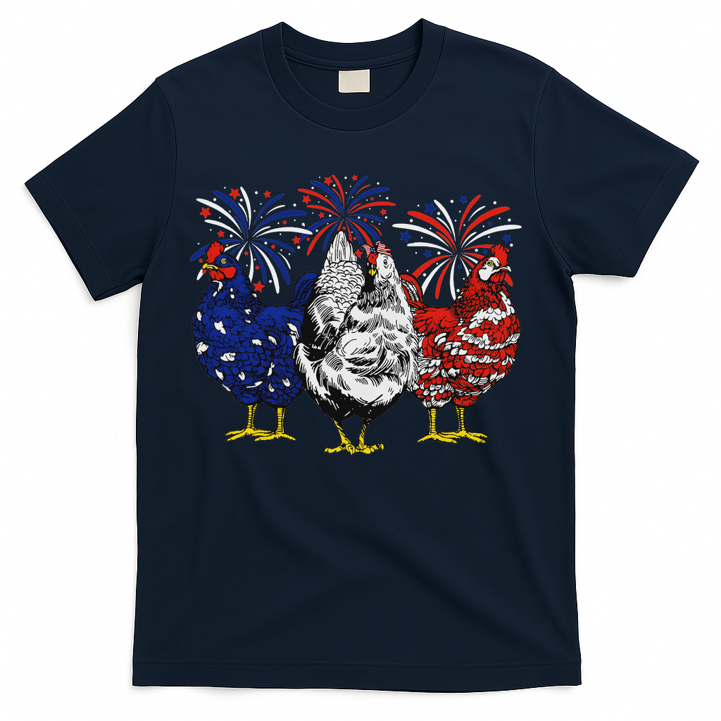 Chicken Usa Flag Patriotic Chicken Lover 4th Of July T-Shirt